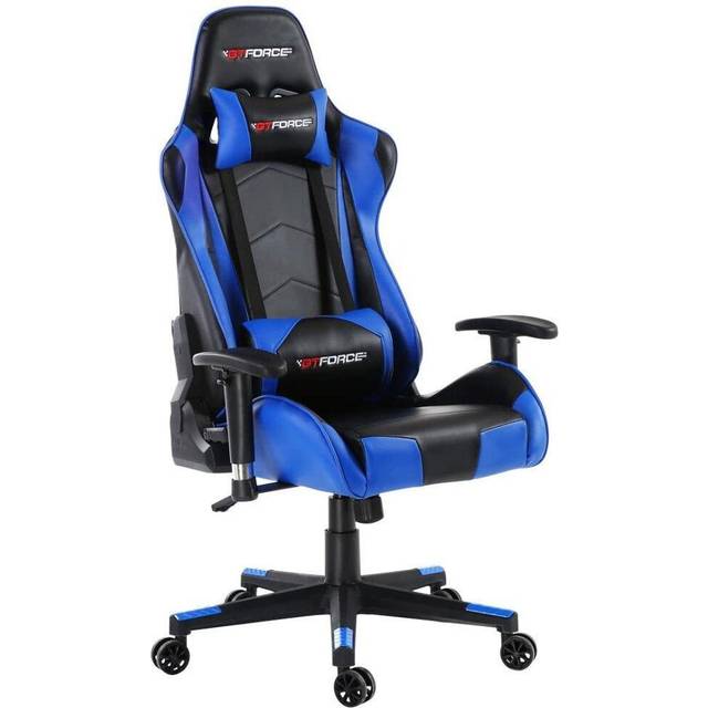 Gtforce Pro Fx Reclining Sports Racing Gaming Office Desk Pc Car Faux Leather Chair (blue), Blue