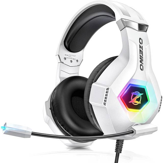 Gaming Headset Stereo Surround Sound Gaming Headphones with Breathing RGB Light & Adjustable Mic for PS4 PS5 PC Xbox One Laptop Mac