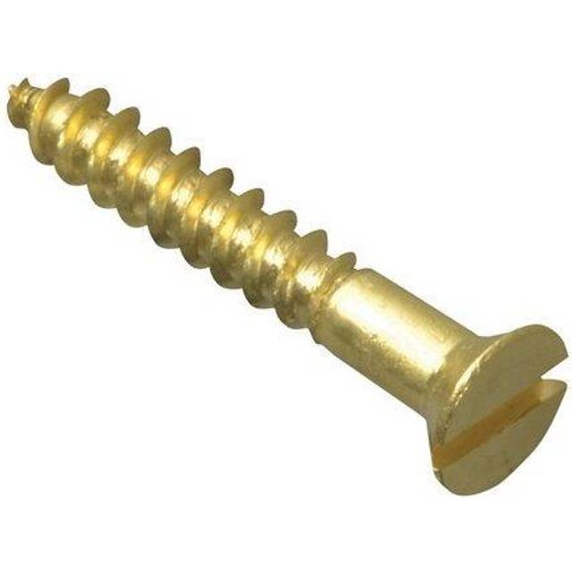 Forge FPCSK344BR Wood Screw Slotted CSK Brass 3 / 4in x 4 Forge Pack of 45