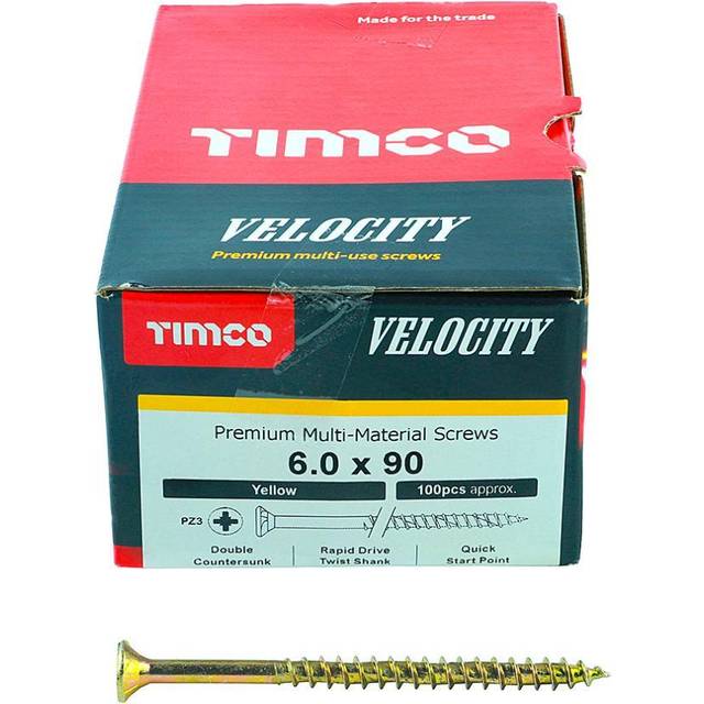 Velocity Premium Countersunk Pozi Wood Screws 6mm 90mm Pack of 100