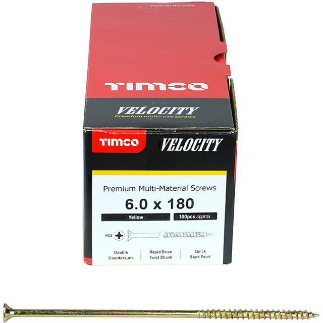 Timco Multi-Purpose Countersunk Velocity Screw - 6.0 x 180 (100 pack)