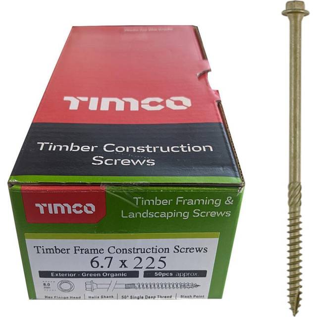 TIMCO Timber Frame Construction & Landscaping Screws Hex Exterior Gre- you get 2 - green