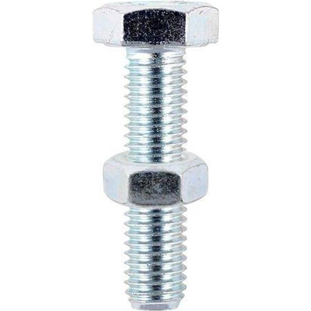 Timco Set Screws DIN933 Grade 8.8 & Hex Nut DIN934 Silver - M12 x 120 (8 Pack)