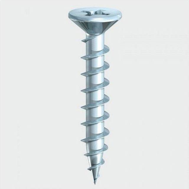 TIMco 202Z PVC Window Screw Ribbed Gimlet Point CSK BZP 4.3 x 20mm Box of 1,000