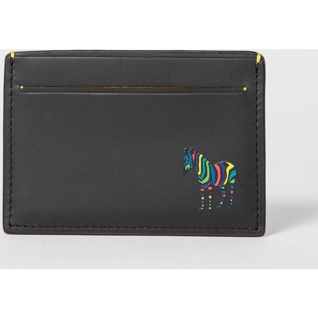 PS Paul Smith Black 'Zebra' Leather Credit Card Holder - One Size