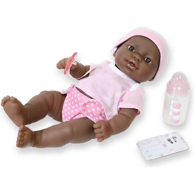 "JC Toys - La Newborn Nursery | 7 Piece Doll Gift Set | 12"""" Life-Like African American Doll with Accessories | Pink | Ages 2+ (18345)"