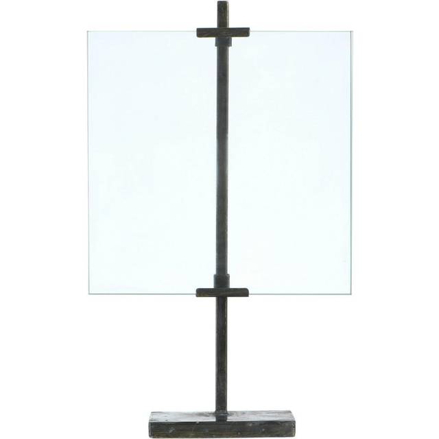 Creative Co-Op 10 in x 16.75 in Black Adjustable Metal Stand and Glass Floating Photo Frame