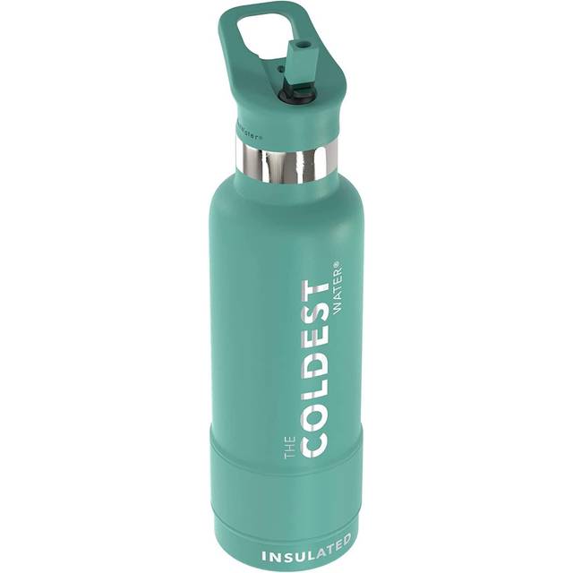 Coldest Water Bottle with Standard Mouth Straw Lid Metal Thermos Vacuum Insulated Stainless Steel l Reusable Leak Proof Cupholder Flask (21 oz, Matte