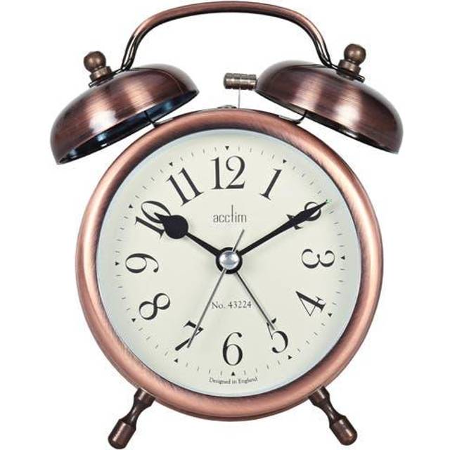 Acctim 'Penbridge' Antique Brass Double Bell Alarm Clock