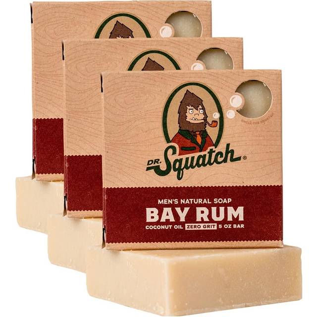 Dr. Squatch All Natural Bar Soap for Men with Zero Grit, 3 Pack, Bay R