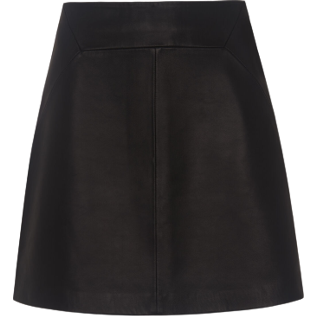 Whistles A-Line Leather Mini Skirt