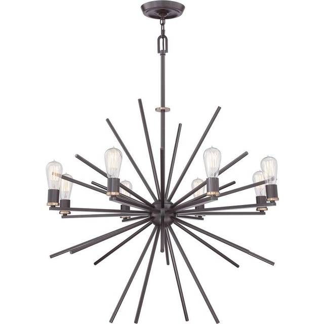Carnegie - 8 Light Ceiling Pendant Western Bronze Finish, E27 - Elstead