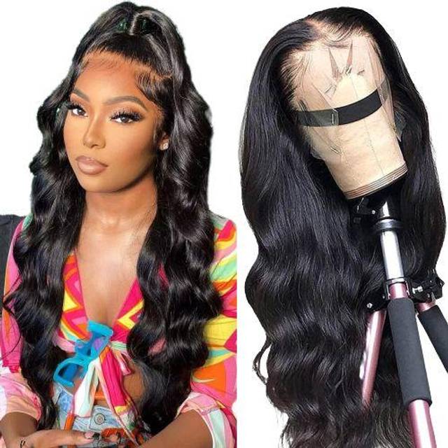 Lace Front Wigs 13x4 Body Wave Transparent Lace Frontal Wigs with Baby Hair Pre Plucked 22 Inch Body Wave Lace Frontal Human Hair Wigs for Black Women