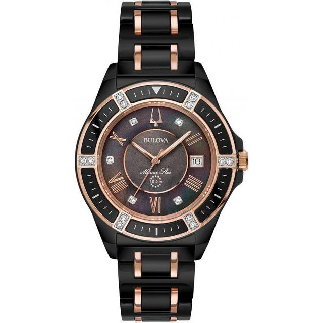 Bulova Marine Star Women's Ceramic Two Tone Bracelet Watch