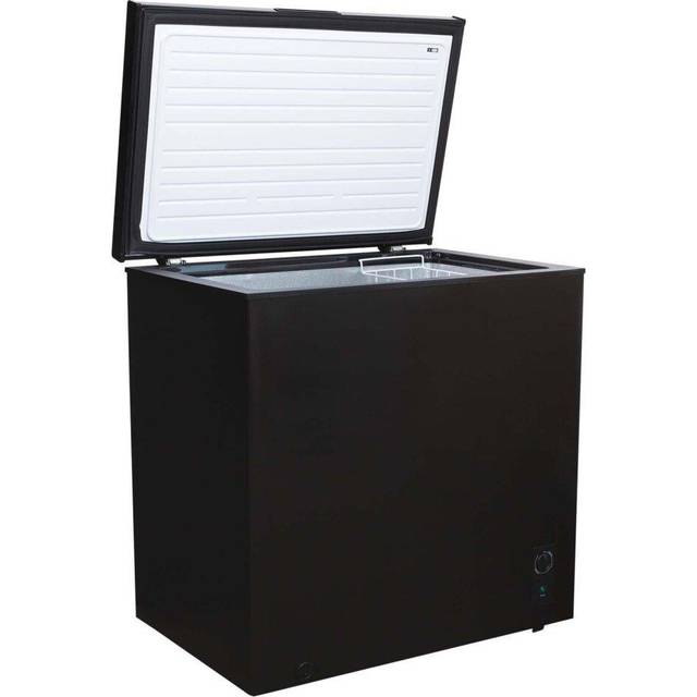 198L Black Chest Freezer, Freestanding, W82 x D55 x H85cm - SIA CHF198BL