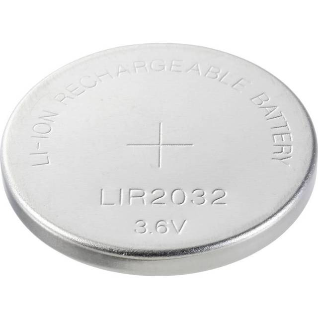 VOLTCRAFT LIR2032 Laddbart batteri Knappcell LIR 2032 Litium 45 mAh 3.6 V 1 st