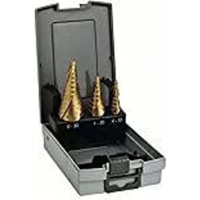 Bosch 2608587432 3 Piece HSS-Tin 9-Step Drill Bit Set