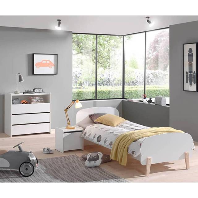 Vipack Kiddy Bedside Table White 40cm H X 40cm W X 36cm D