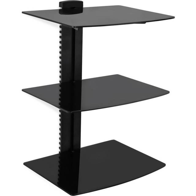 MegaMounts DVD313 3 Shelf Tempered Glass Multimedia Mounting Unit