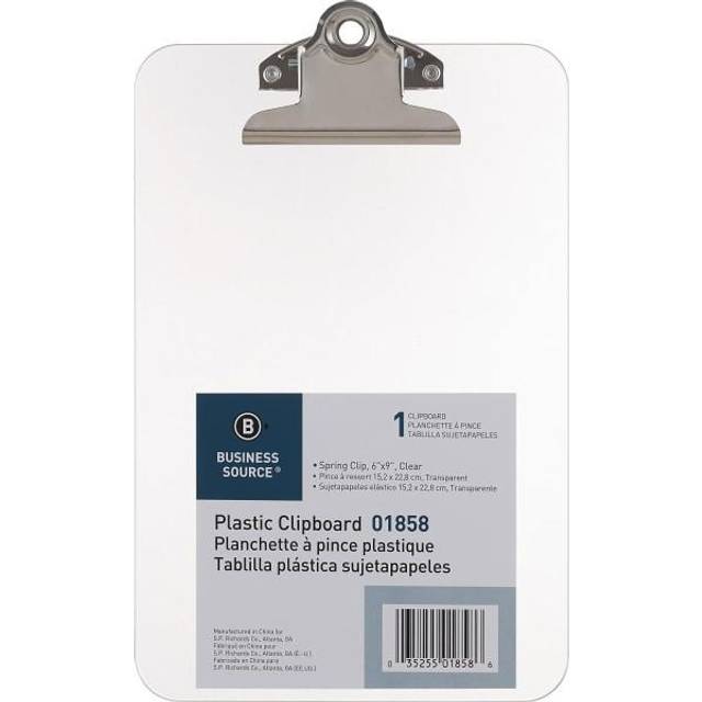 Sparco 01858 Transparent Plastic Clipboard  Printed Ruler  6-Inch x9-Inch   Clear