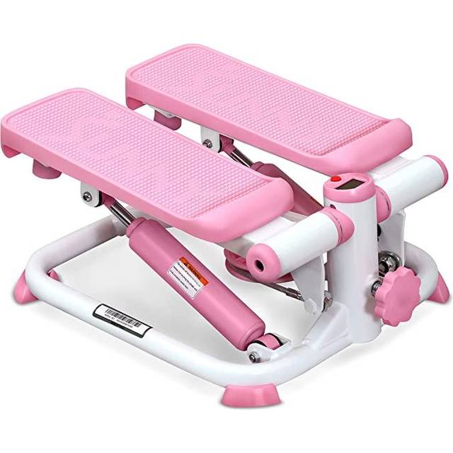 Sunny Health and Fitness Exercise Stepping Machine, Portable Mini Stair Stepper for Home, Desk or Office Workouts (Pink) - P2000