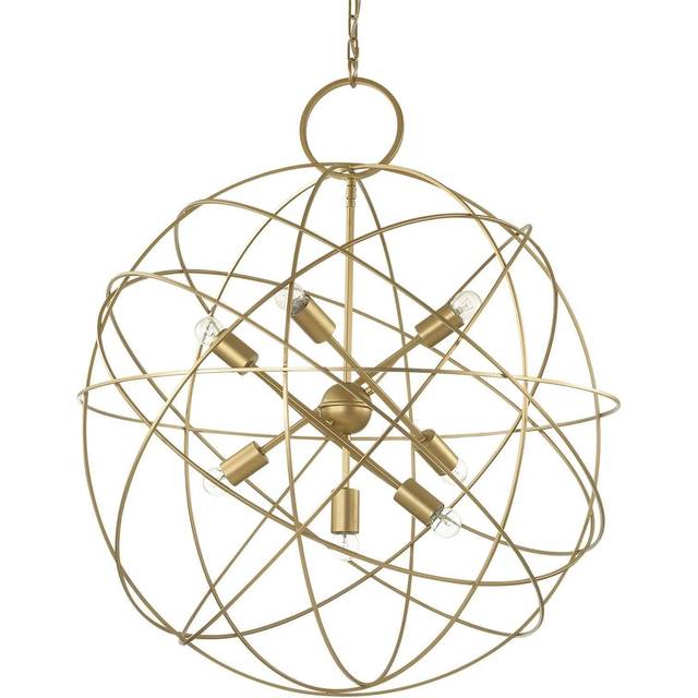 Ideal Lux Konse - 7 Light Spherical Ceiling Pendant Gold
