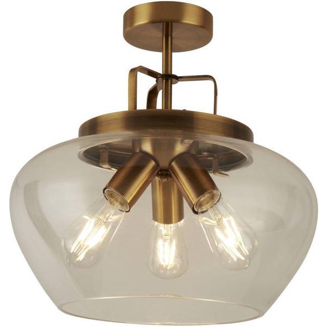 Searchlight 8973-3BZ Boule 3 Light Semi Flush Bronze Clear