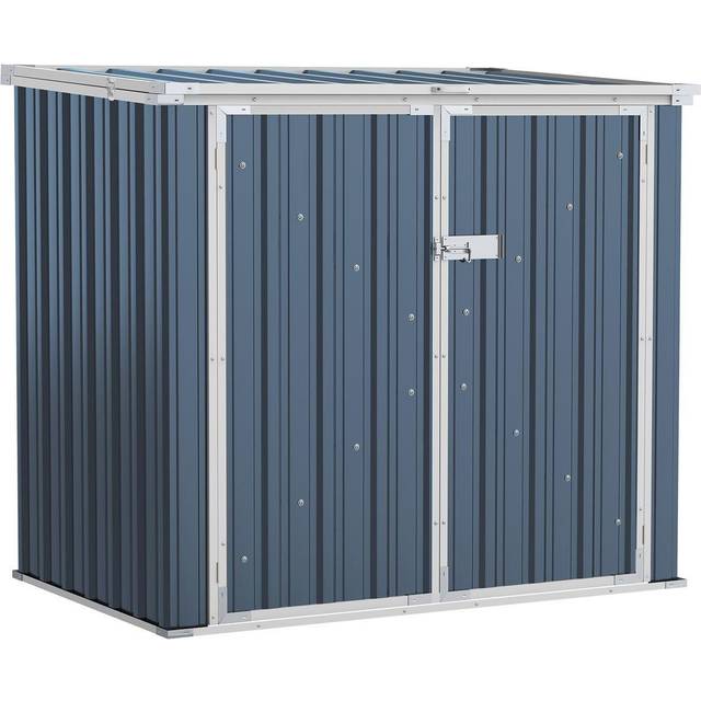Outsunny 2-Bin Steel Rubbish Storage Shed w/ Double Locking Doors - Openable Lid | TJ Hughes