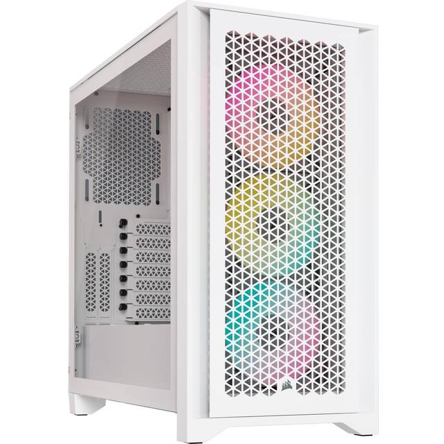 Corsair 4000D Airflow RGB Tempered Glass Mid Tower PC Case True White - CC-9011241-WW