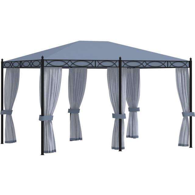vidaXL Gazebo with Mesh Screens 3x4m Anthracite Steel Garden Party Tent Canopy