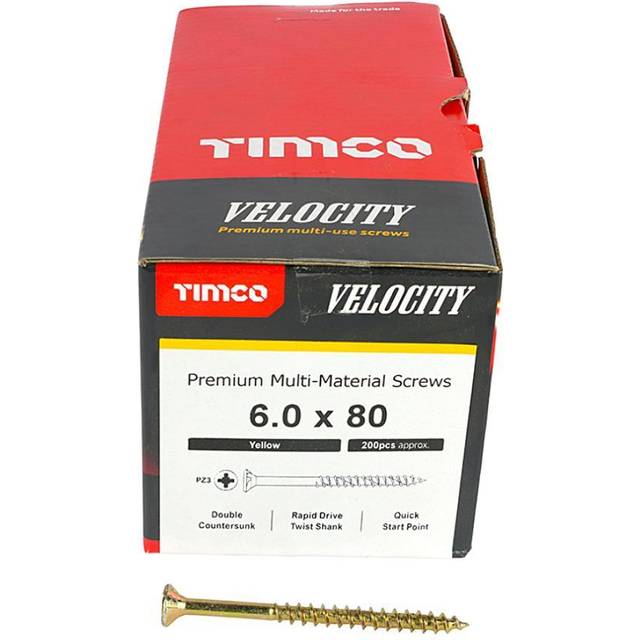 Timco Multi-Purpose Countersunk Velocity Screw - 6.0 x 80 (200 pack)