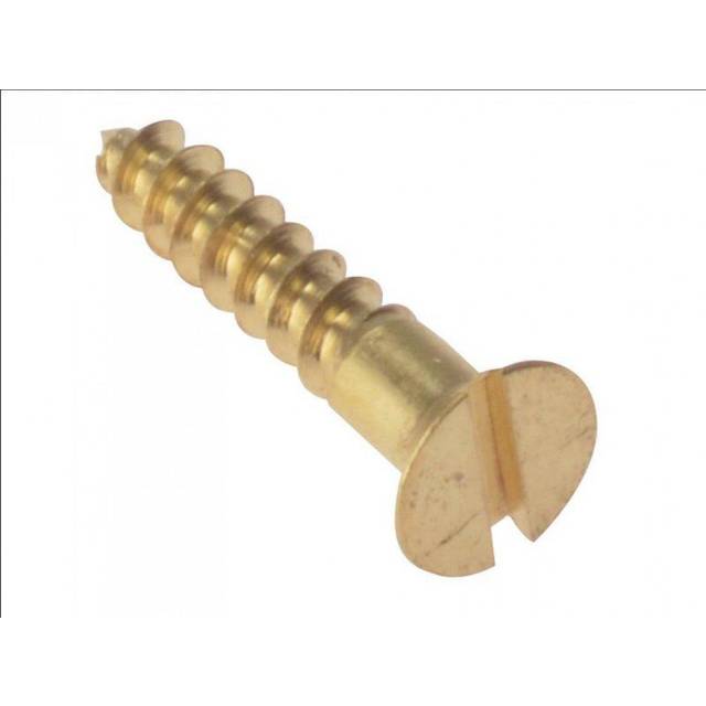 Forgefix wood screw slotted csk solid brass 5/8in x 6 box 200