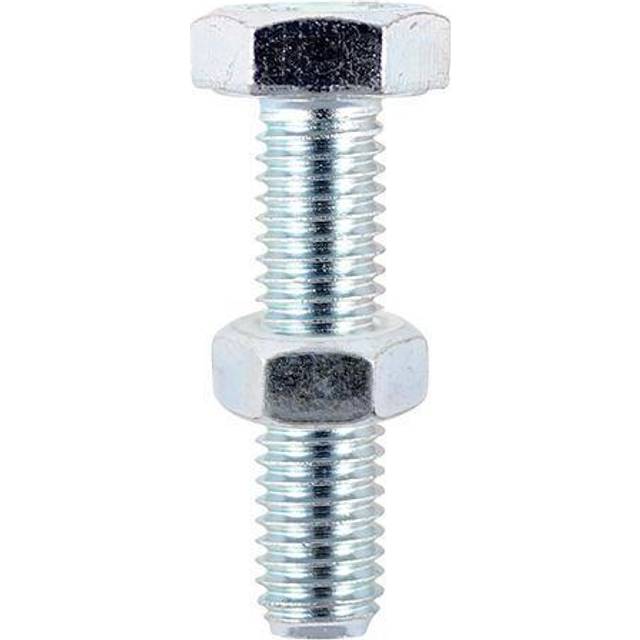 Timco Set Screws DIN933 Grade 8.8 & Hex Nut DIN934 Silver - M12 x 40 (20 Pack)