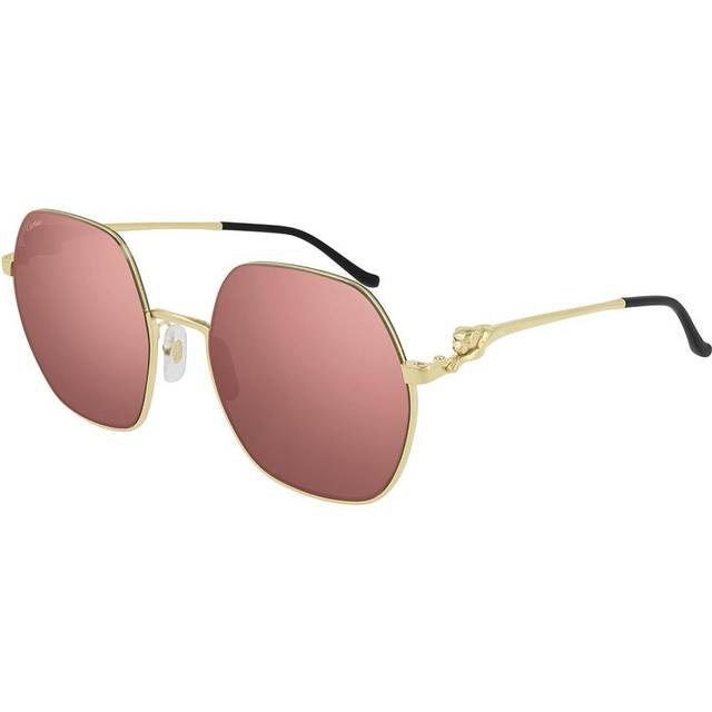 Cartier Panthere de Cartier Red Geometric Ladies Sunglasses CT0267S 003 58 - Yellow (Dimension: 8.0000x6.0000x4.0000 inches)