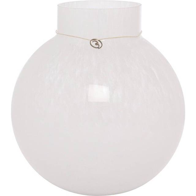 Glasvas rund 22cm Ø21cm, vit - Vit