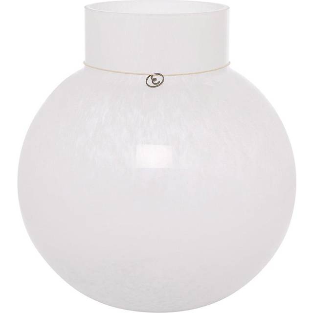 Glasvas rund 25cm Ø24cm, vit - Vit