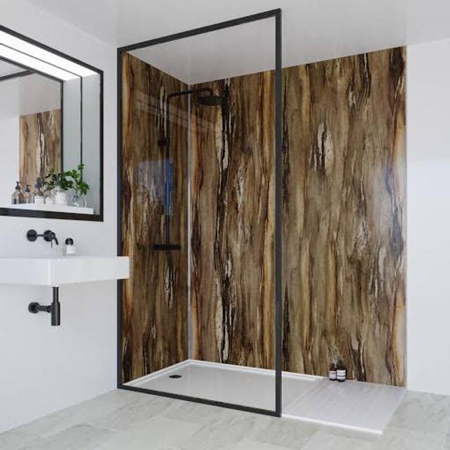Multipanel Linda Barker Bathroom Wall Panel Unlipped 2400 x 900mm Dolce Macchiato 3478 - Brown