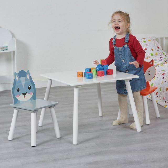 Liberty House Toys Kids Country Animals Table and 2 Chairs Set 44cm H X 60cm L X 60cm D