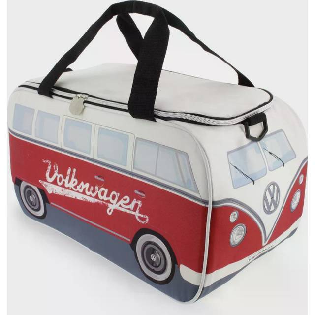 BRISA VW Collection – Volkswagen isolerad kyl-värme-termo-picknick-lunchväska-låda för mat i T1 Bulli buss-design (vit och röd/25 liter)