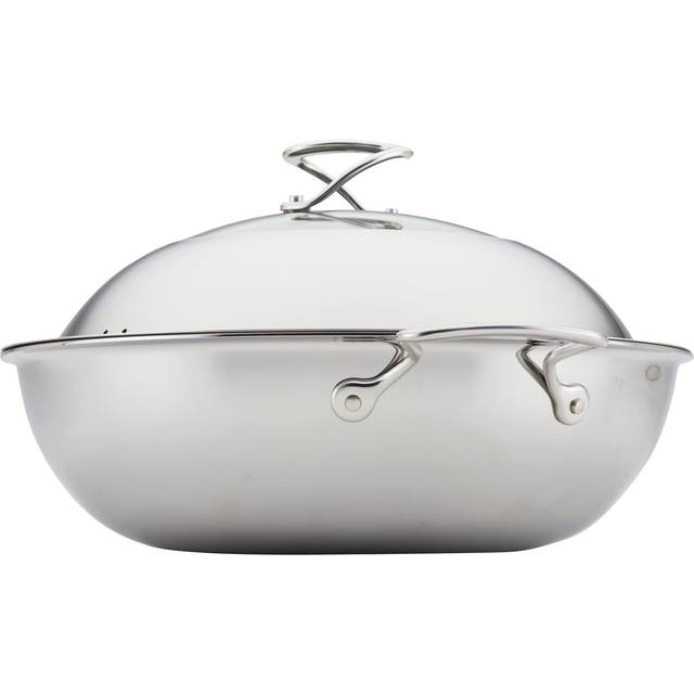 Wok with Glass Lid and Hybrid SteelShield Technology