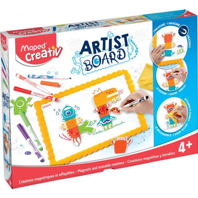 Maped Creativ Artist Board - Magnetic Dry Erase Board - Monster Theme