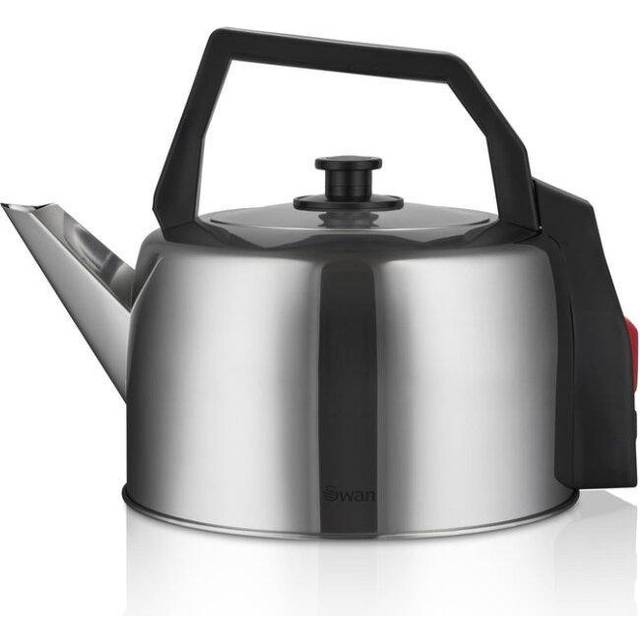 Swan 3.5 Litre Stainless Steel Catering Kettle, Camping Kettle, Hard Wearing, Fast Heating, Strix Control, Detachable Power Cord, SK14635N, Silver