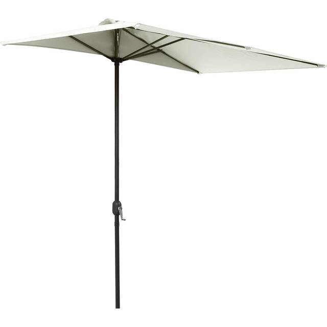 Outsunny 2.3m Half Round Metal Parasol - Beige, Cream