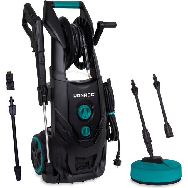VONROC PRO - Højtryksrenser - 2500W | 195 bar | Induktionsmotor | Inkl. tilbehør og terrasserenser