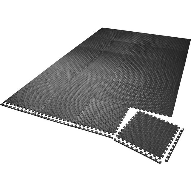 Tectake Gym Mats - Interlocking Set Of 24 Blue, Blue