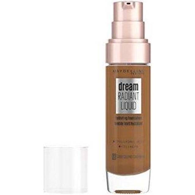 Maybelline Foundation, drömstrålande flytande fuktande foundation med hyaluronsyra och kollagen – lätt, medium täckning upp till 12 timmars vätning – 68 gyllene karamell
