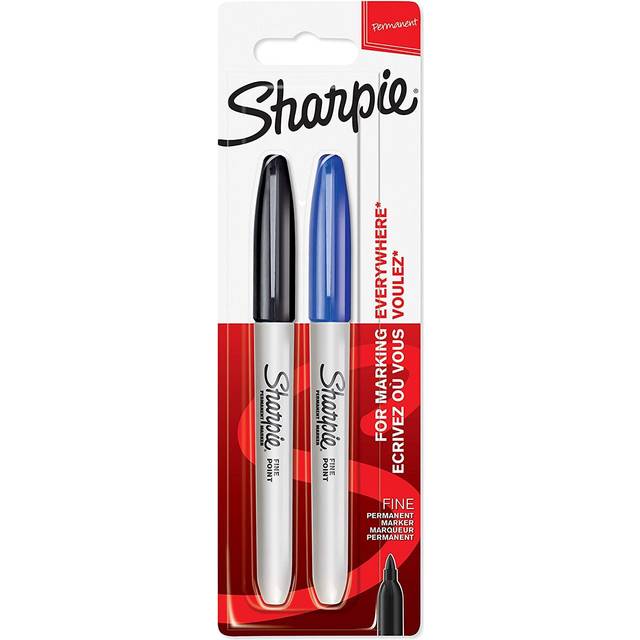 Sharpie Permanenta markörer | Fin spets | Svart & Blå | 2 stycken