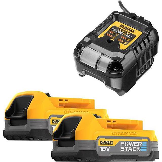 18v Compact Powerstack Battery & Charger Starter Set DCB112 + 2 x DCBP034 - Dewalt