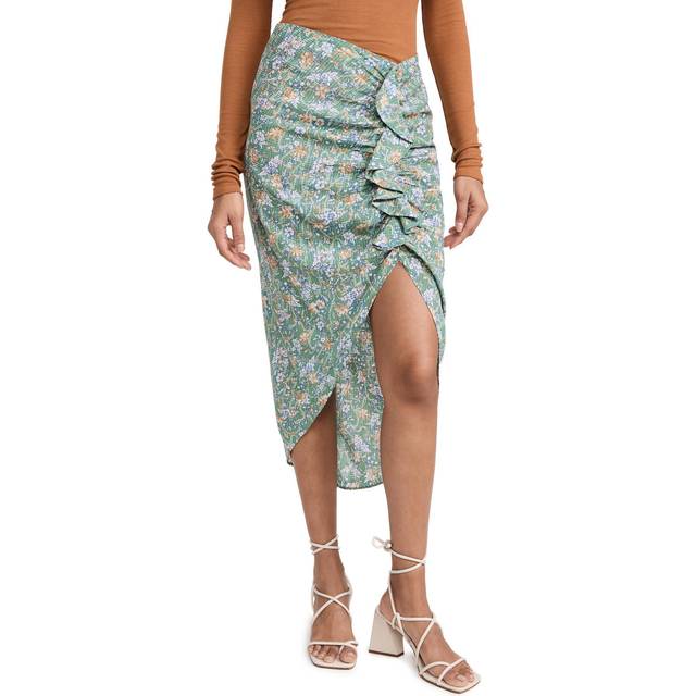 Veronica Beard Hazel floral asymmetric midi skirt