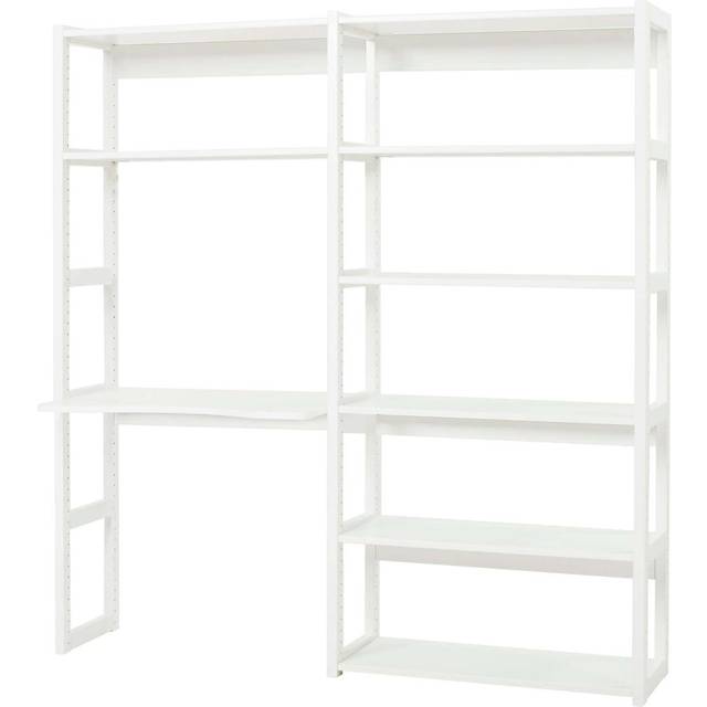 Hoppekids STOREY - Sätt m. 8 Hyllor och Skrivplatta - 80 cm. - Vit